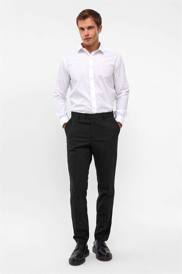Süvari Siyah Slim Düz Pantolon