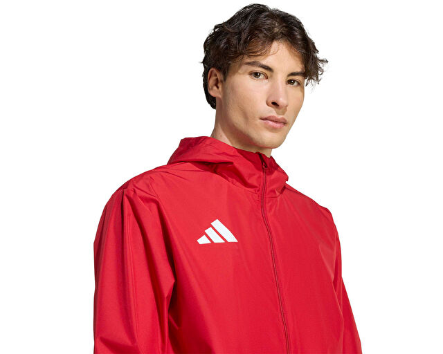 Adidas Ent26 Aw Jkt Erkek Futbol Antrenman Yağmurluk JZ9100 Kırmızı görsel 4
