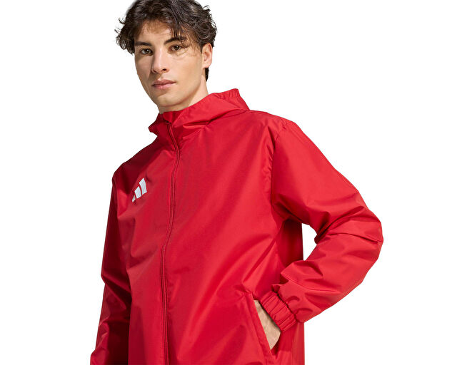Adidas Ent26 Aw Jkt Erkek Futbol Antrenman Yağmurluk JZ9100 Kırmızı görsel 5