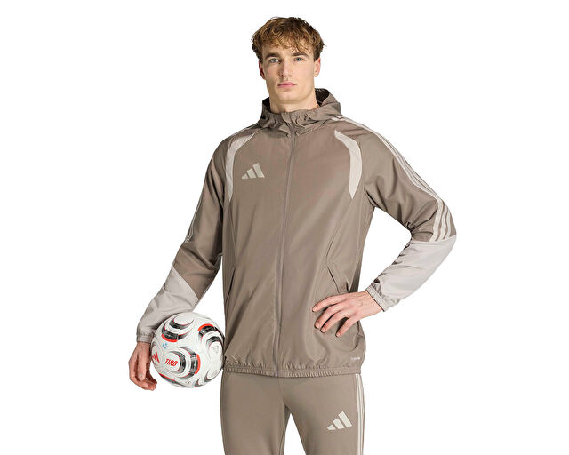 Adidas Tiro26C Aw Jkt Erkek Futbol Antrenman Yağmurluk KE9319 Kahverengi görsel 2