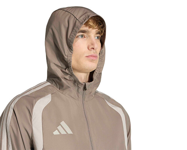 Adidas Tiro26C Aw Jkt Erkek Futbol Antrenman Yağmurluk KE9319 Kahverengi görsel 4