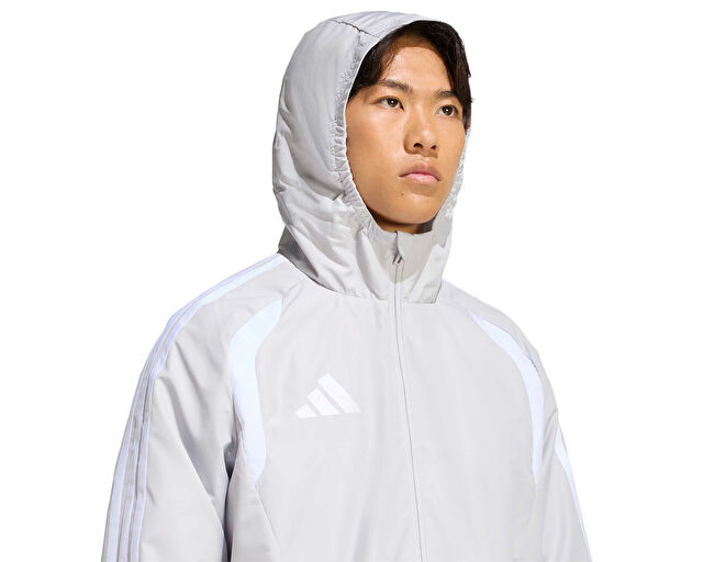 Adidas Tiro26C Aw Jkt Erkek Futbol Antrenman Yağmurluk KB0138 Gri görsel 3