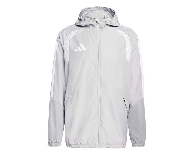 Adidas Tiro26C Aw Jkt Erkek Futbol Antrenman Yağmurluk KB0138 Gri görsel 4