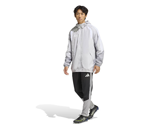 Adidas Tiro26C Aw Jkt Erkek Futbol Antrenman Yağmurluk KB0138 Gri görsel 6