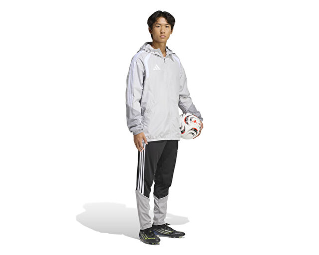 Adidas Tiro26C Aw Jkt Erkek Futbol Antrenman Yağmurluk KB0138 Gri görsel 7