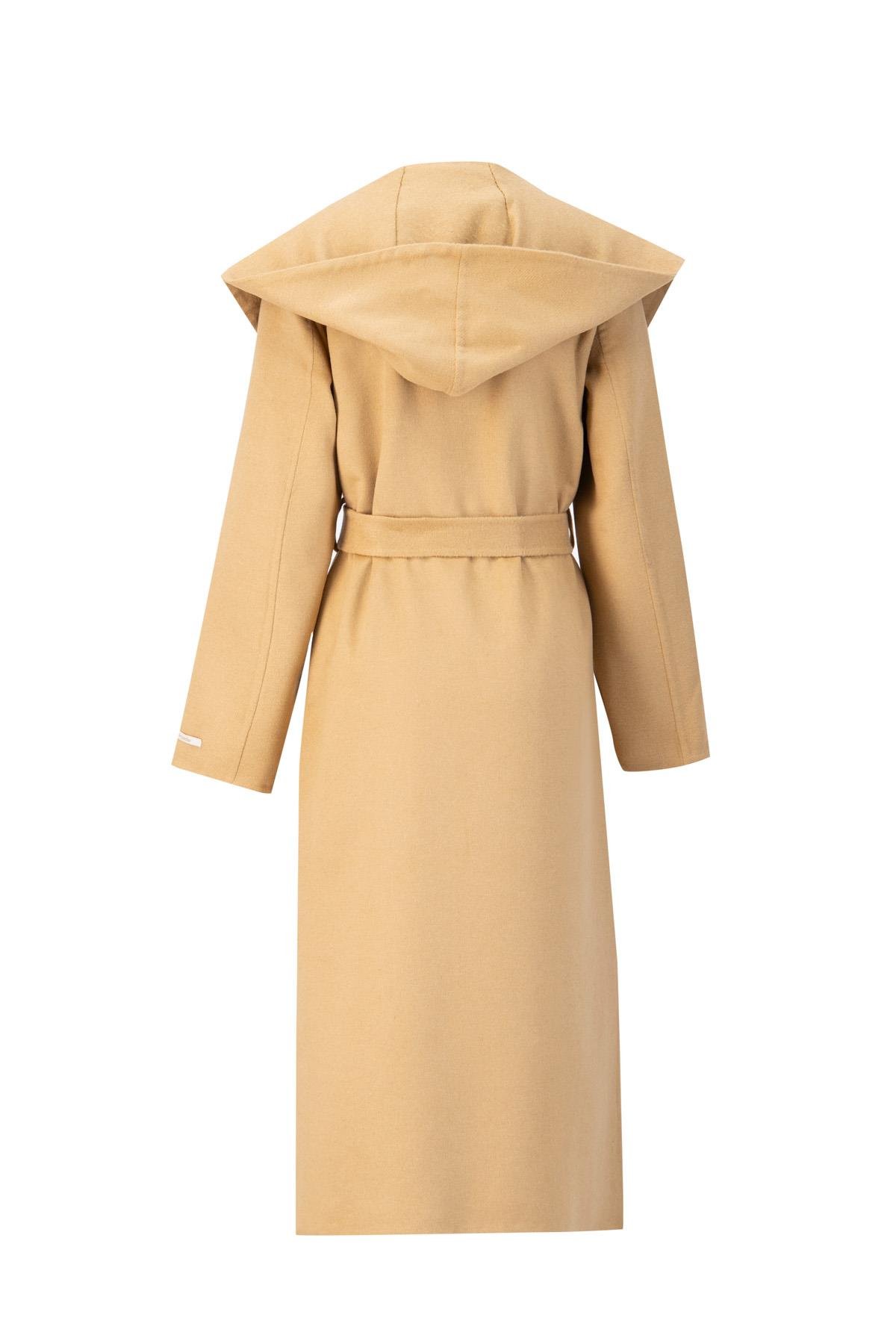 ARMİNE Handmade Kapüşonlu Manto 24K8109 Camel görsel 8