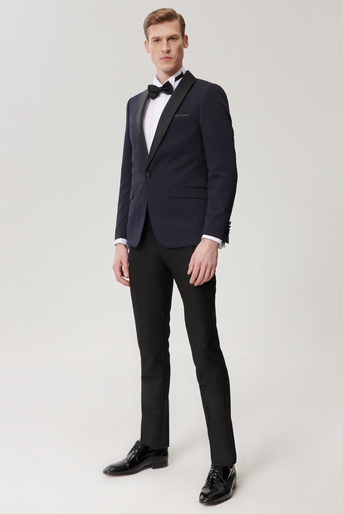 Altınyıldız Classics Erkek Lacivert-Siyah Ekstra Slim Fit Desenli Smokin Damatlık görsel 4