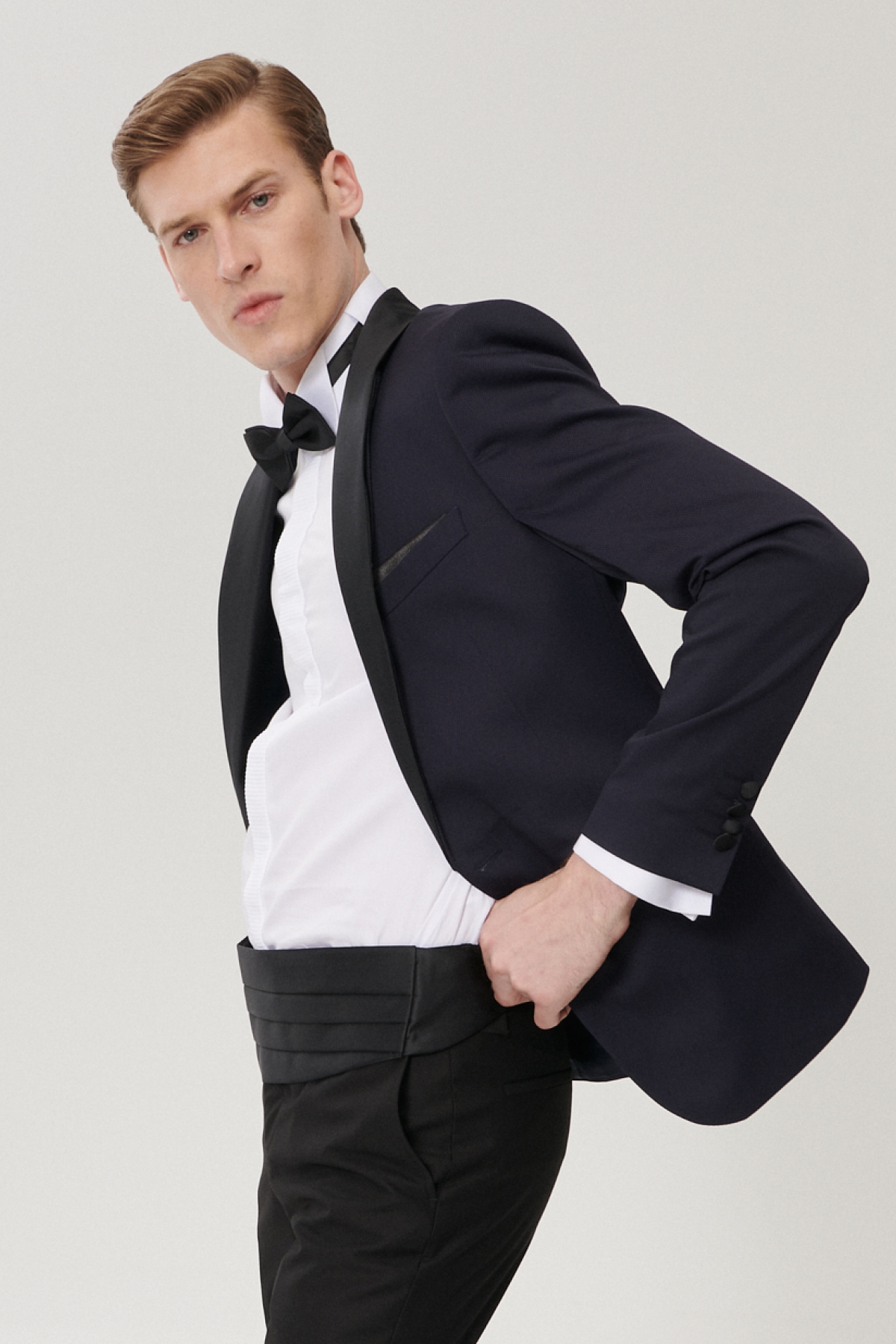 Altınyıldız Classics Erkek Lacivert-Siyah Ekstra Slim Fit Desenli Smokin Damatlık görsel 5