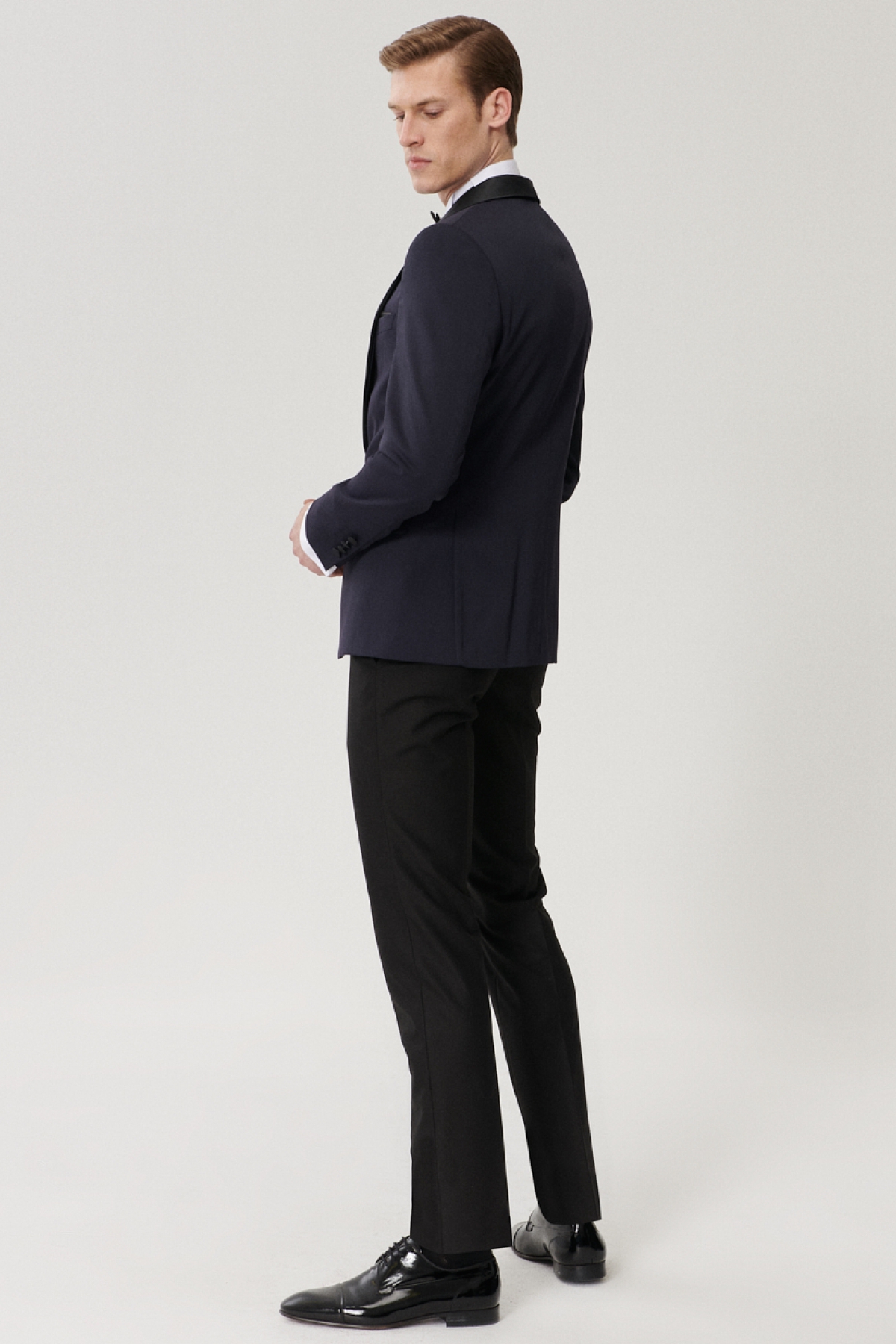 Altınyıldız Classics Erkek Lacivert-Siyah Ekstra Slim Fit Desenli Smokin Damatlık görsel 6