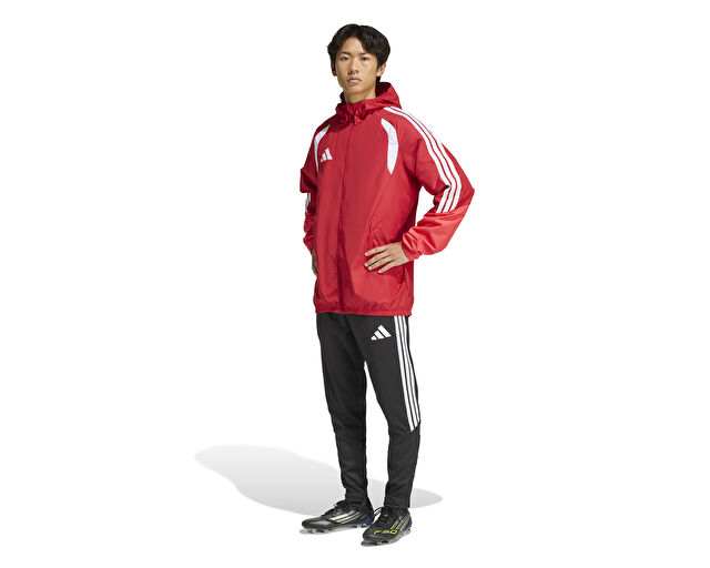 Adidas Tiro26C Aw Jkt Erkek Futbol Antrenman Yağmurluk KB0134 Kırmızı görsel 5