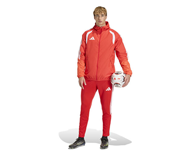 Adidas Tiro26C Aw Jkt Erkek Futbol Antrenman Yağmurluk KB0142 Kırmızı görsel 6