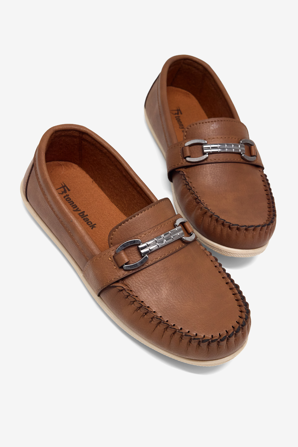 TONNY BLACK Erkek Çocuk Taba Termo Taban Metal Tokalı Loafer