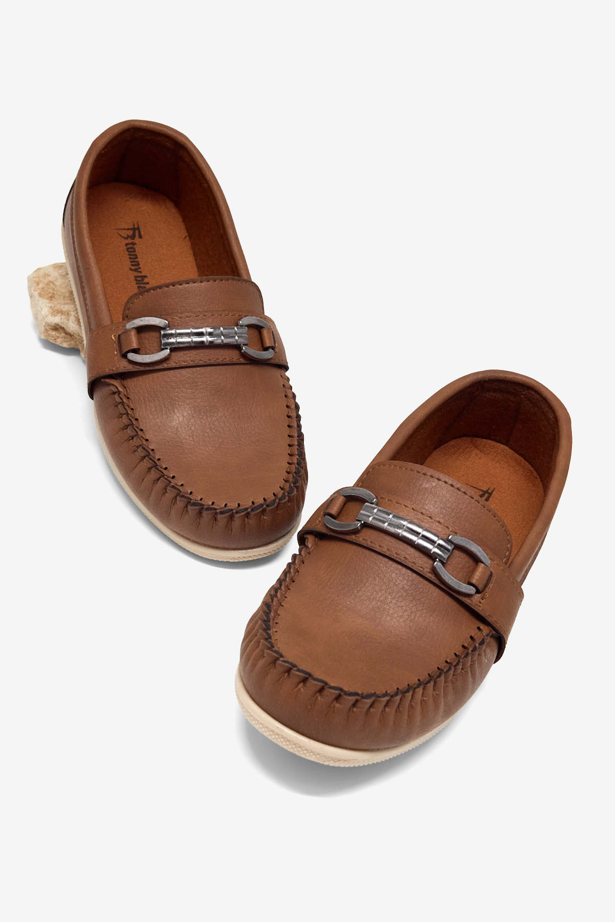 TONNY BLACK Erkek Çocuk Taba Termo Taban Metal Tokalı Loafer görsel 3
