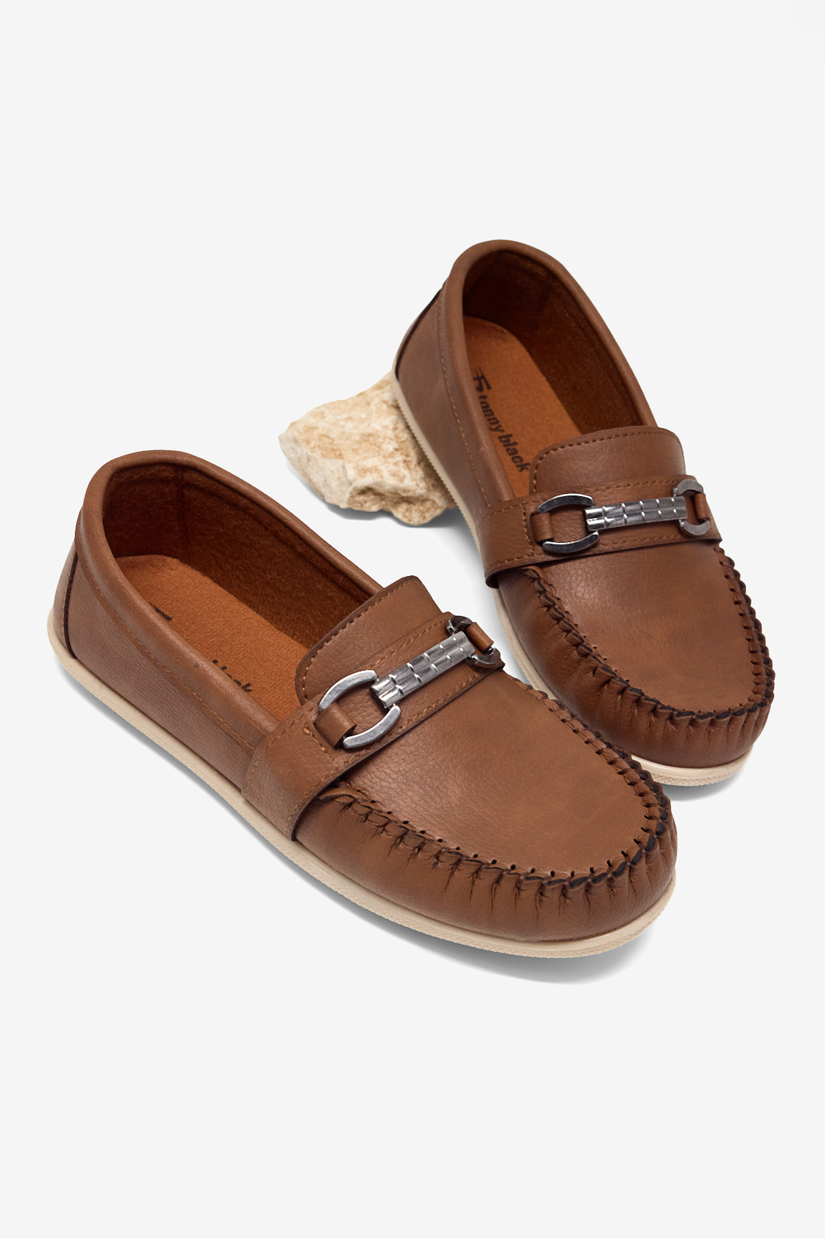 TONNY BLACK Erkek Çocuk Taba Termo Taban Metal Tokalı Loafer görsel 4