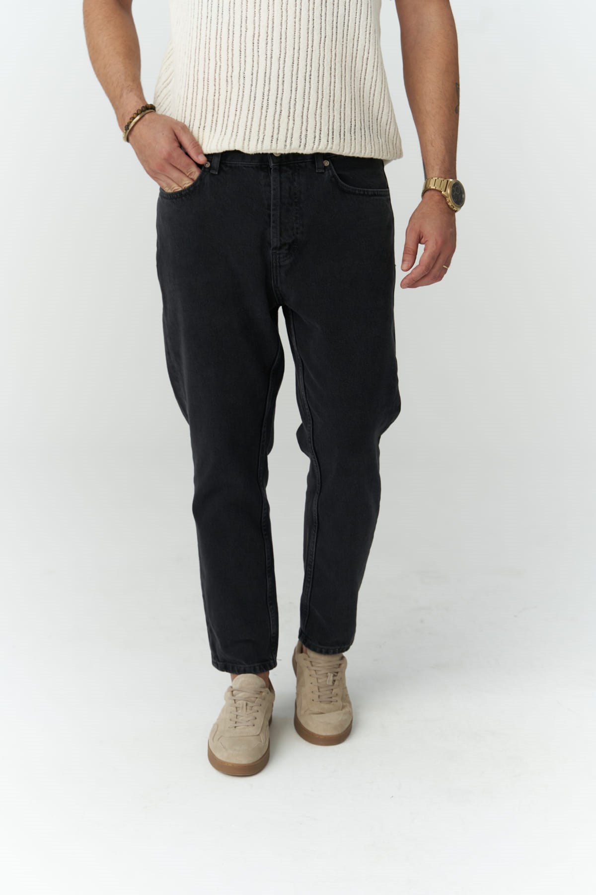 Mai Collection Grant Siyah Erkek %100 Pamuk Jean Pantolon görsel 4