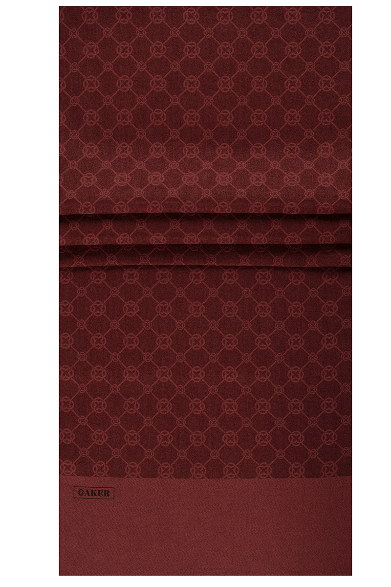 AKER Bordo 75X190 CM Elegance Monogram Şal