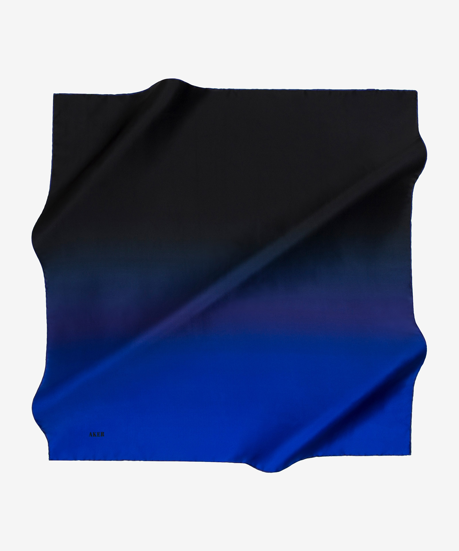 AKER Saks Mavi 90X90 İpek Twill Eşarp
