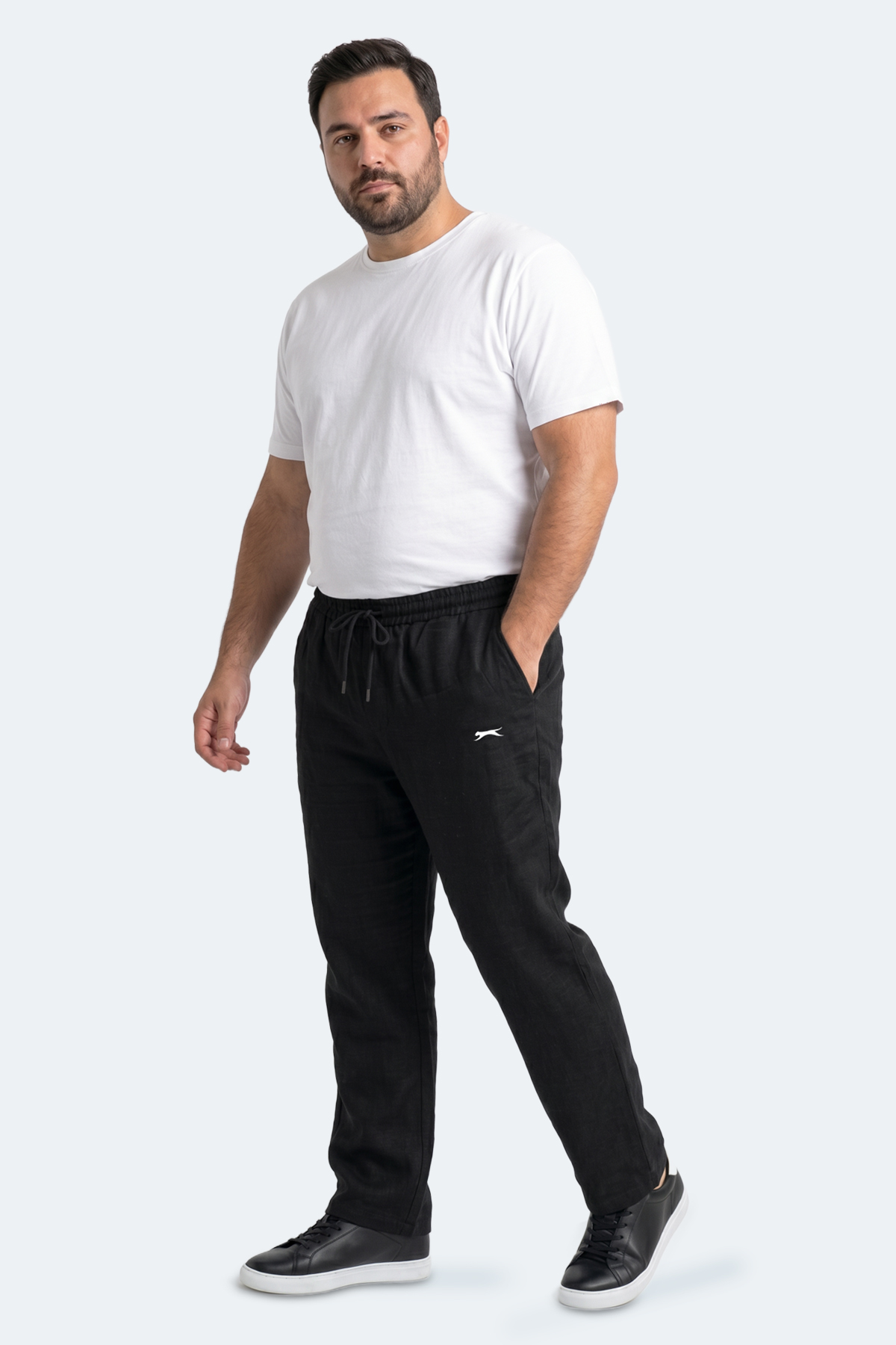 SLAZENGER KARMELA JMB. Erkek Büyük Beden Siyah Eşofman Altı görsel 2