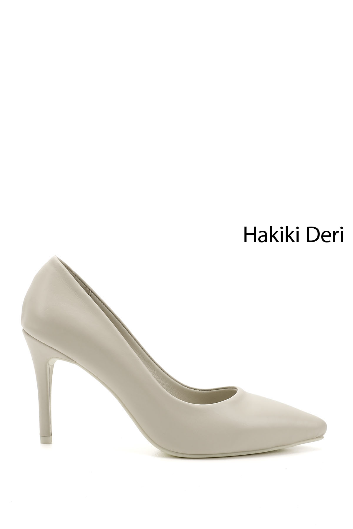 GÖNDERİ(R) Kadın BEJ-CAMEL Sivri Burun İnce Topuklu Hakiki Deri Stiletto