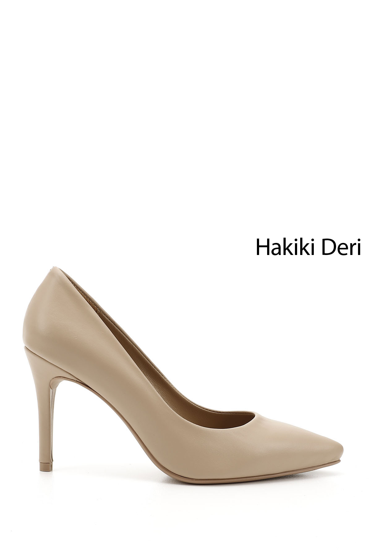 GÖNDERİ(R) Kadın AÇIK NUDE Sivri Burun İnce Topuklu Hakiki Deri Stiletto