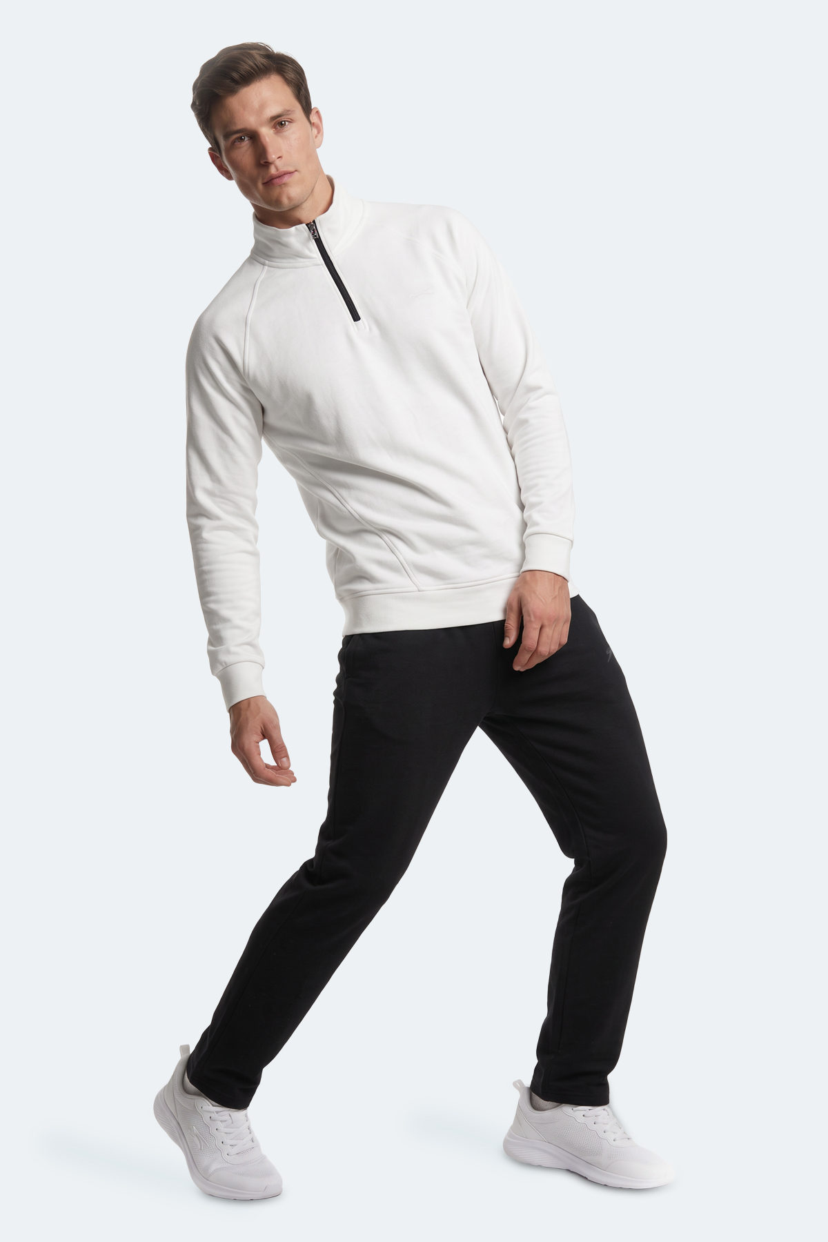 SLAZENGER MALIKA Erkek Ekru Sweatshırt görsel 5