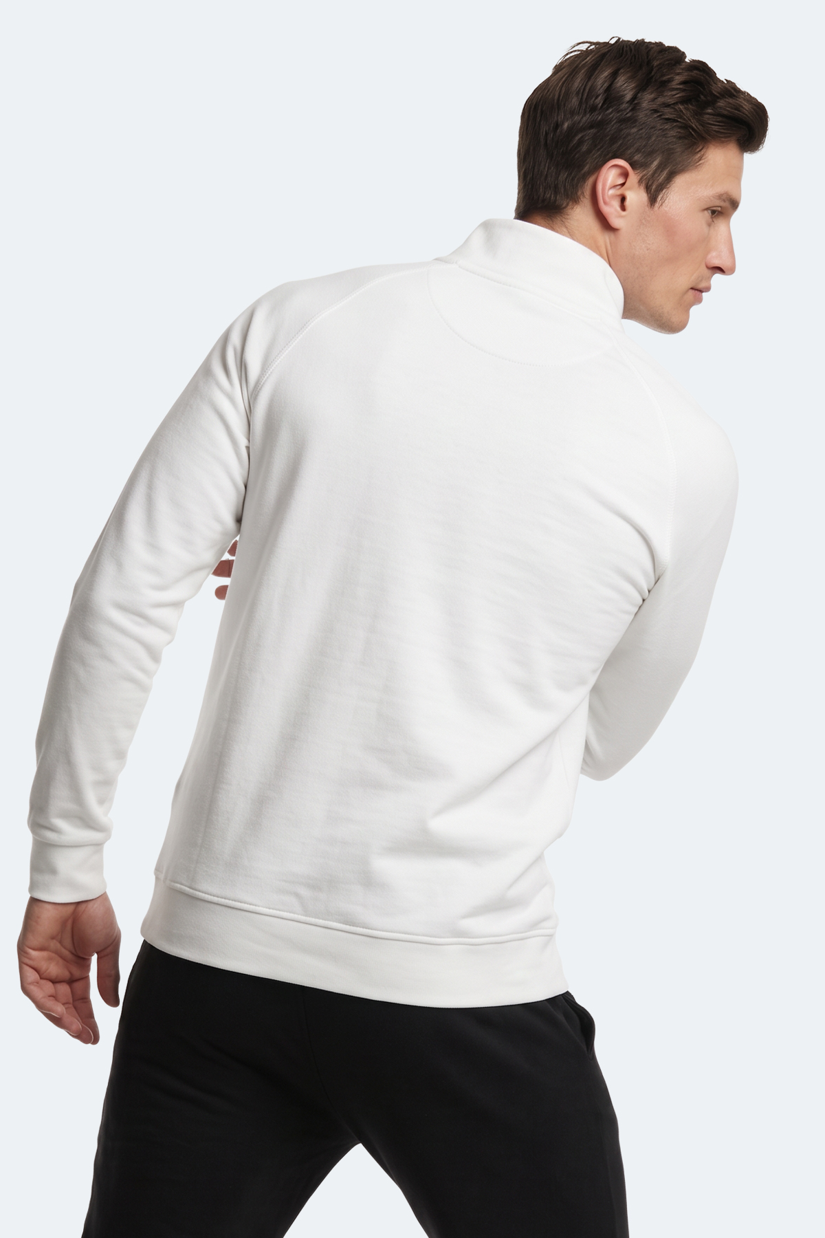 SLAZENGER MALIKA Erkek Ekru Sweatshırt görsel 7
