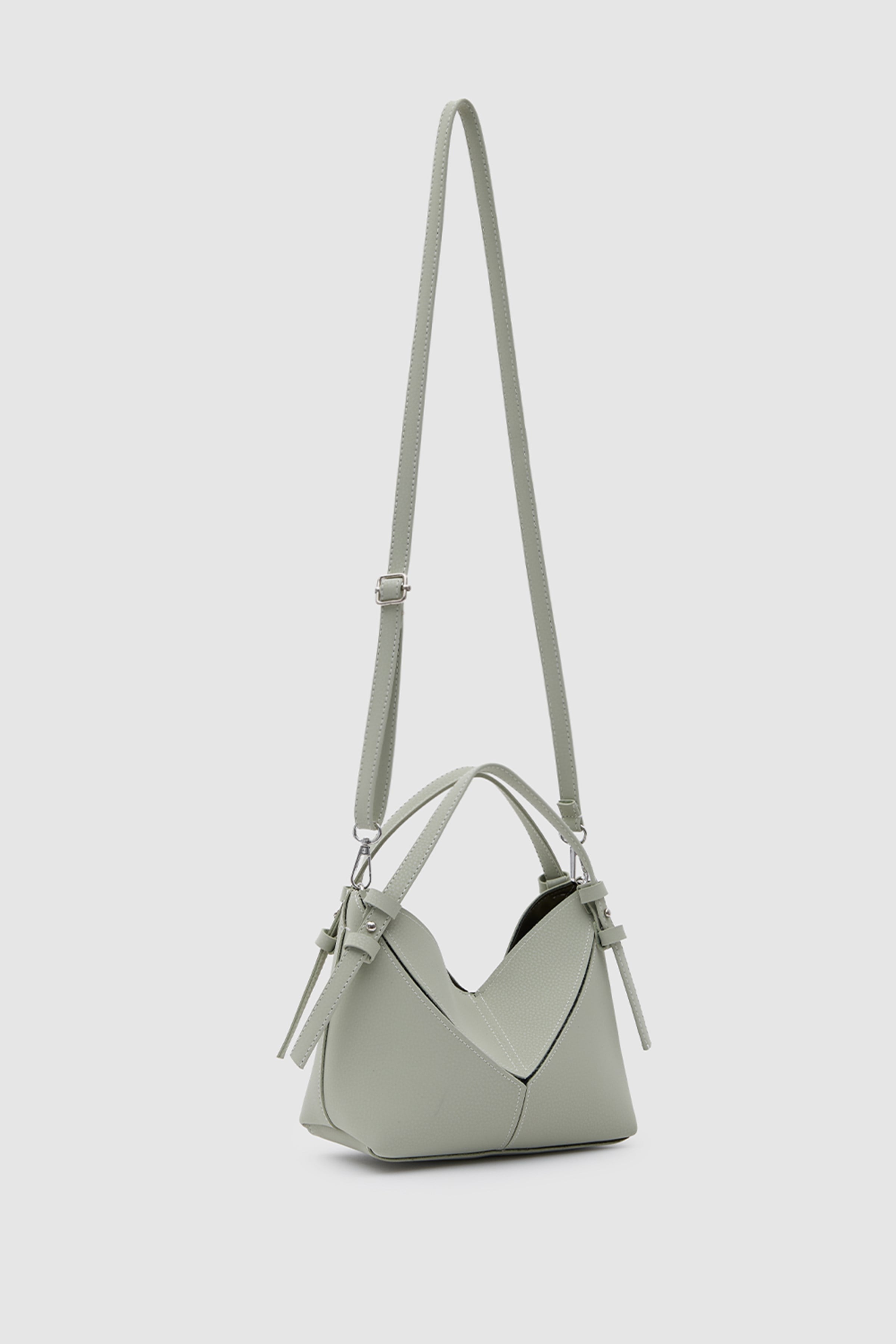 Shulebags Rada Asimetrik Charmlı El Ve Çapraz Çanta Mint görsel 2