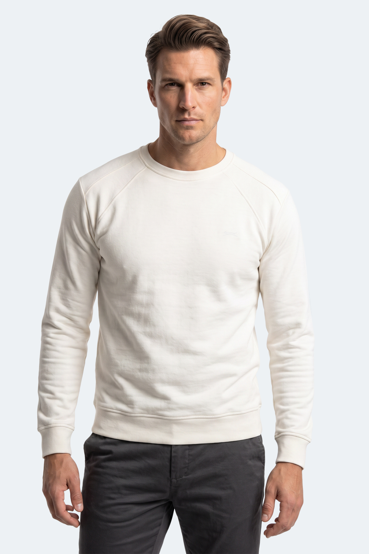 SLAZENGER KOVAN I Erkek Beyaz Sweatshırt