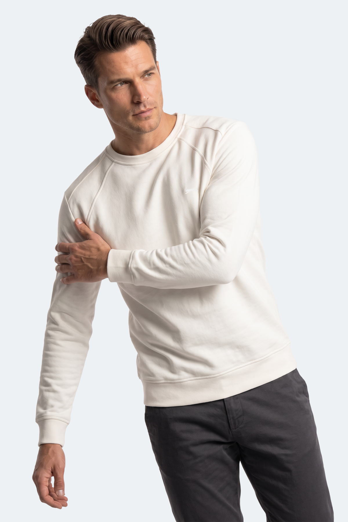 SLAZENGER KOVAN I Erkek Beyaz Sweatshırt görsel 3