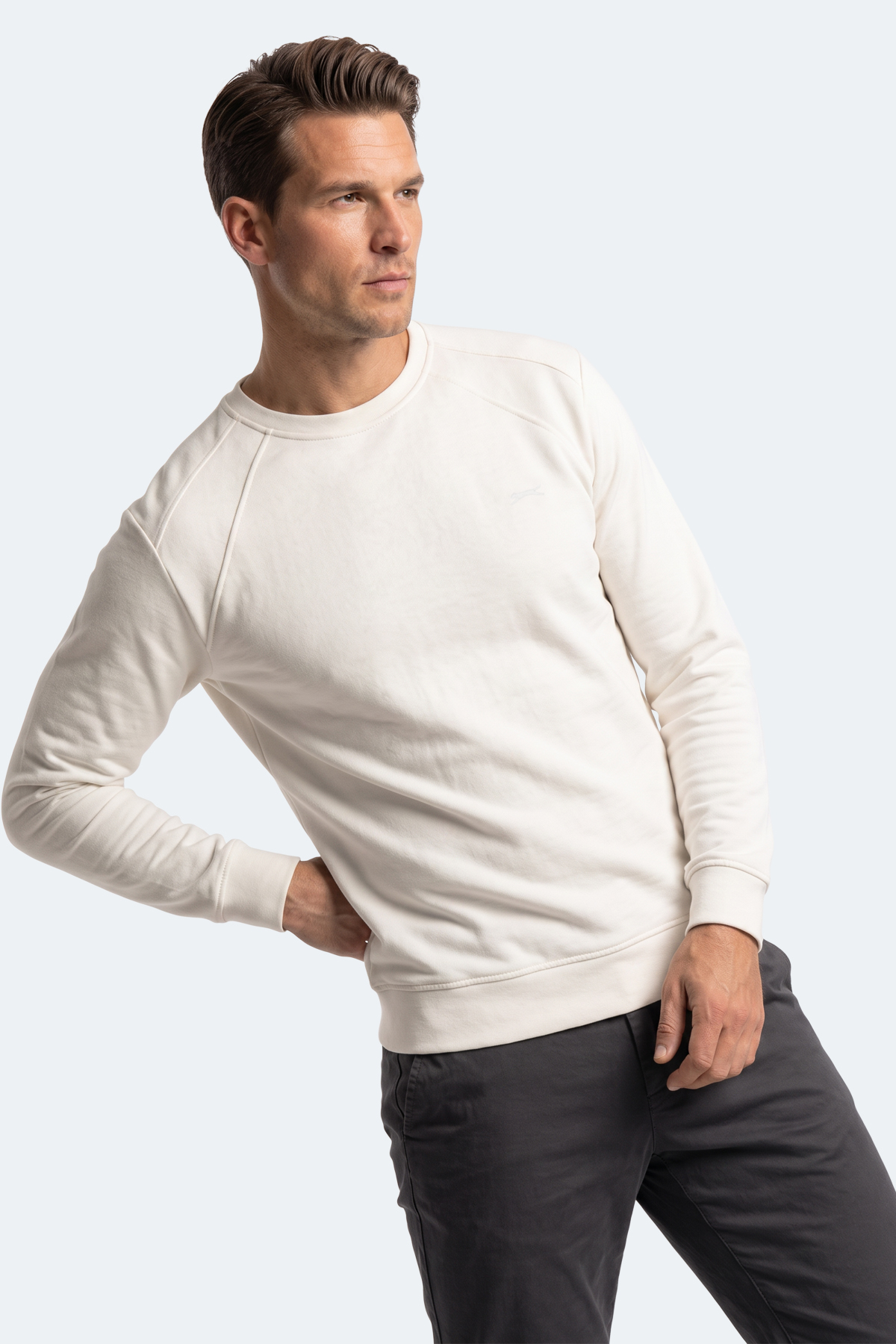 SLAZENGER KOVAN I Erkek Beyaz Sweatshırt görsel 4