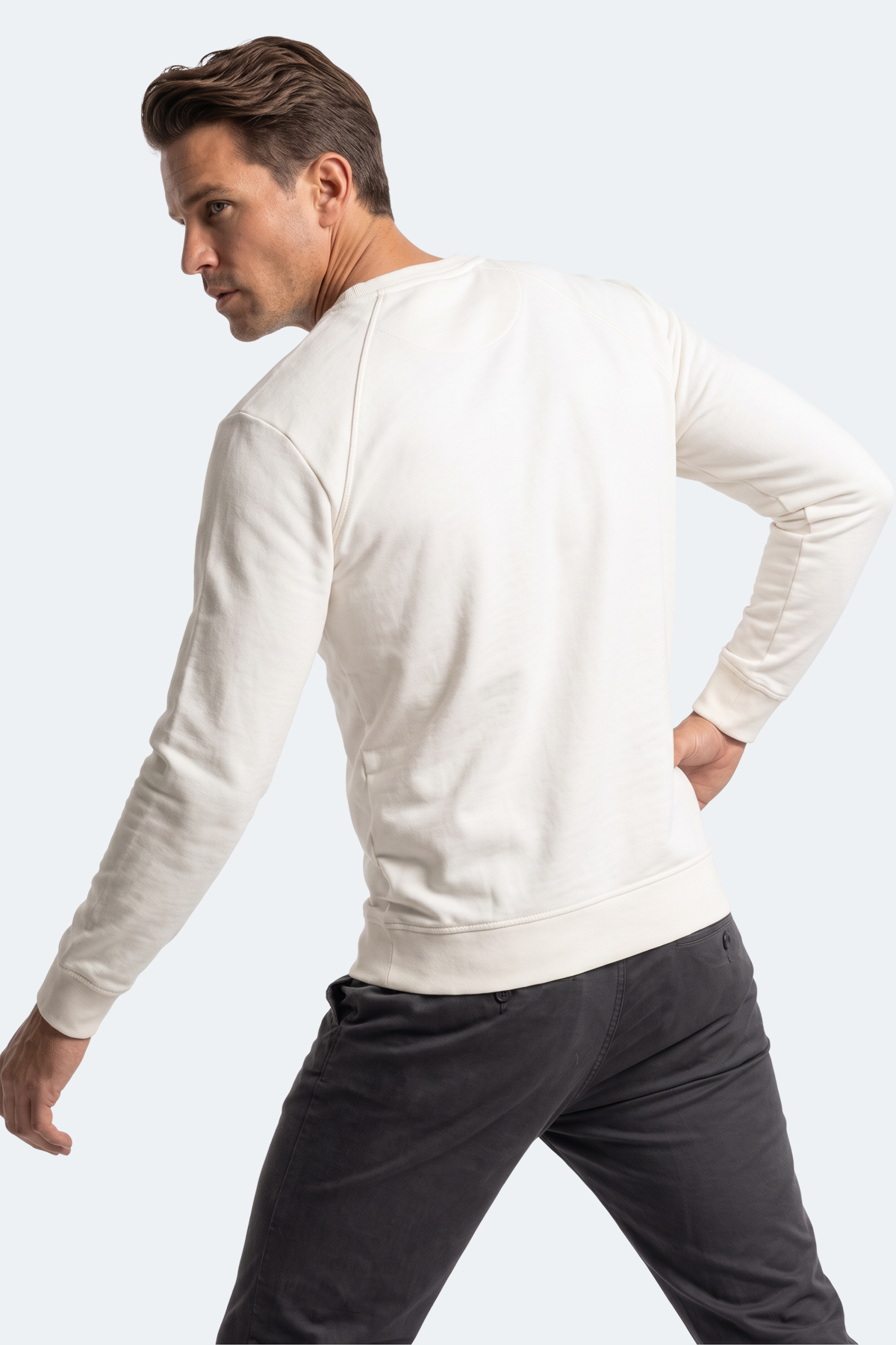 SLAZENGER KOVAN I Erkek Beyaz Sweatshırt görsel 5