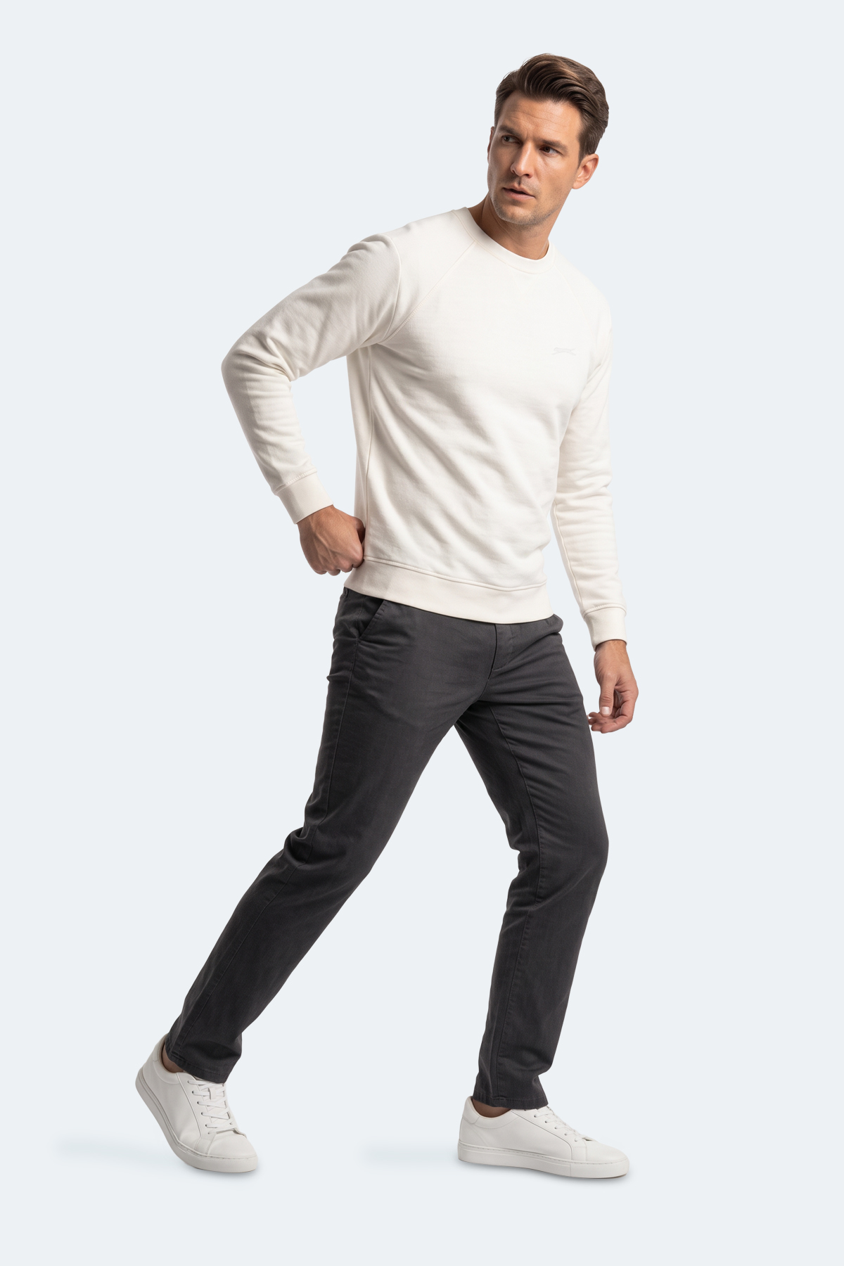 SLAZENGER KOVAN I Erkek Beyaz Sweatshırt görsel 7