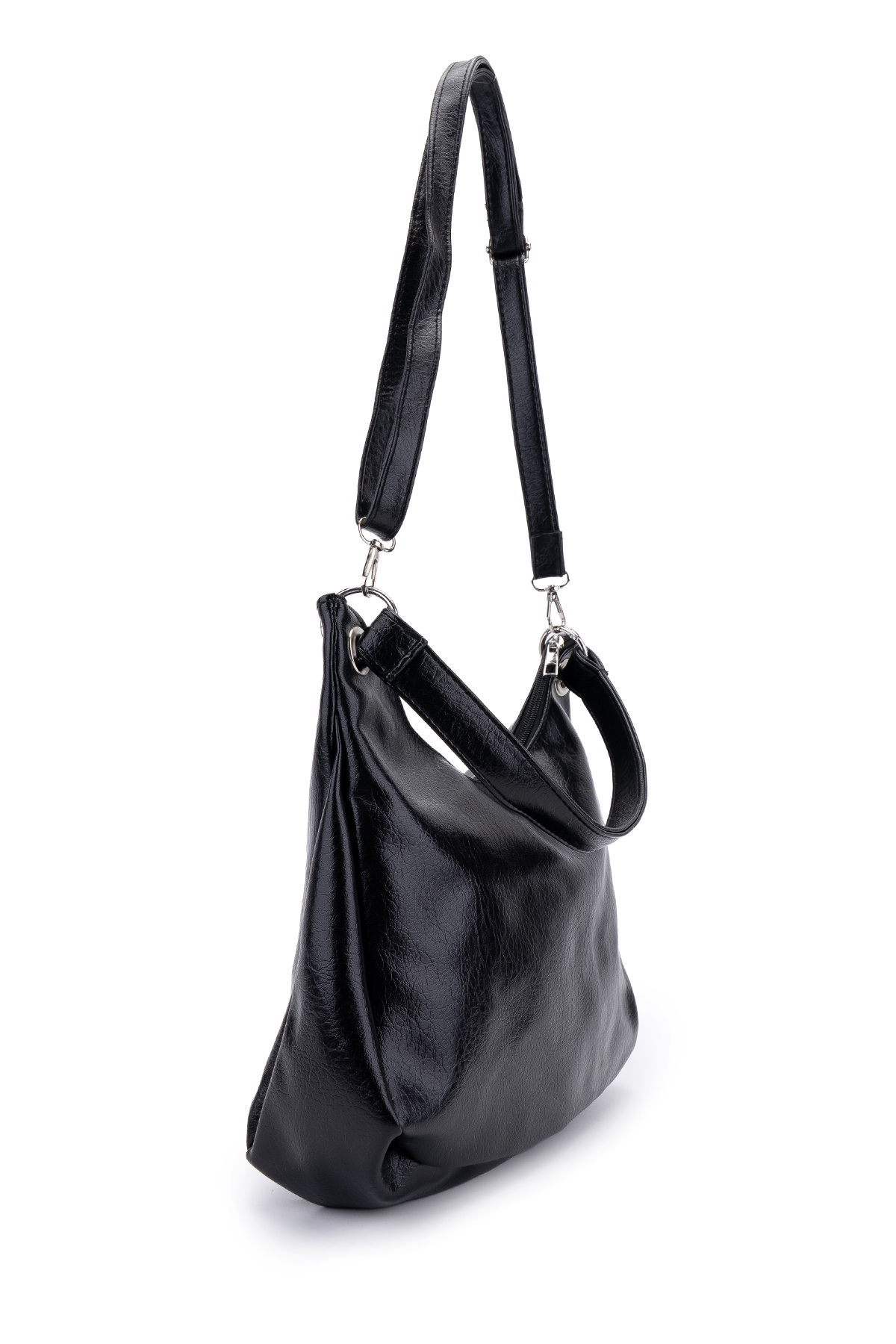 Minebag Metal Halka Ve Klips Detaylı Kadın Kol Çanta Sofia Siyah görsel 2