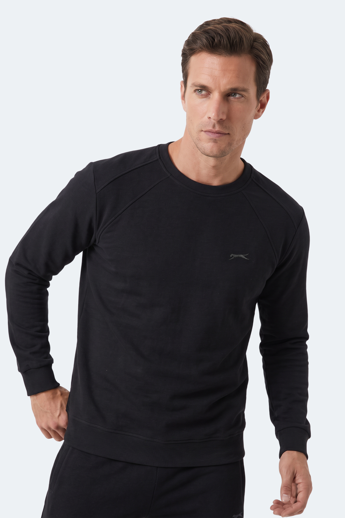 SLAZENGER KOVAN I Erkek Siyah Sweatshırt görsel 5