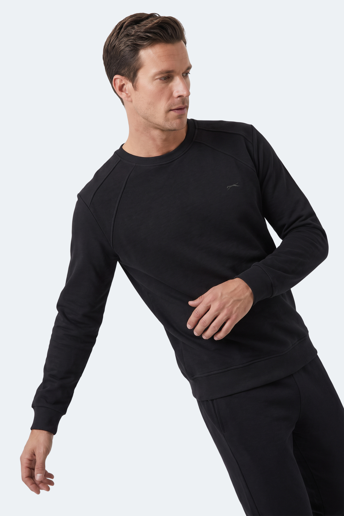SLAZENGER KOVAN I Erkek Siyah Sweatshırt görsel 7
