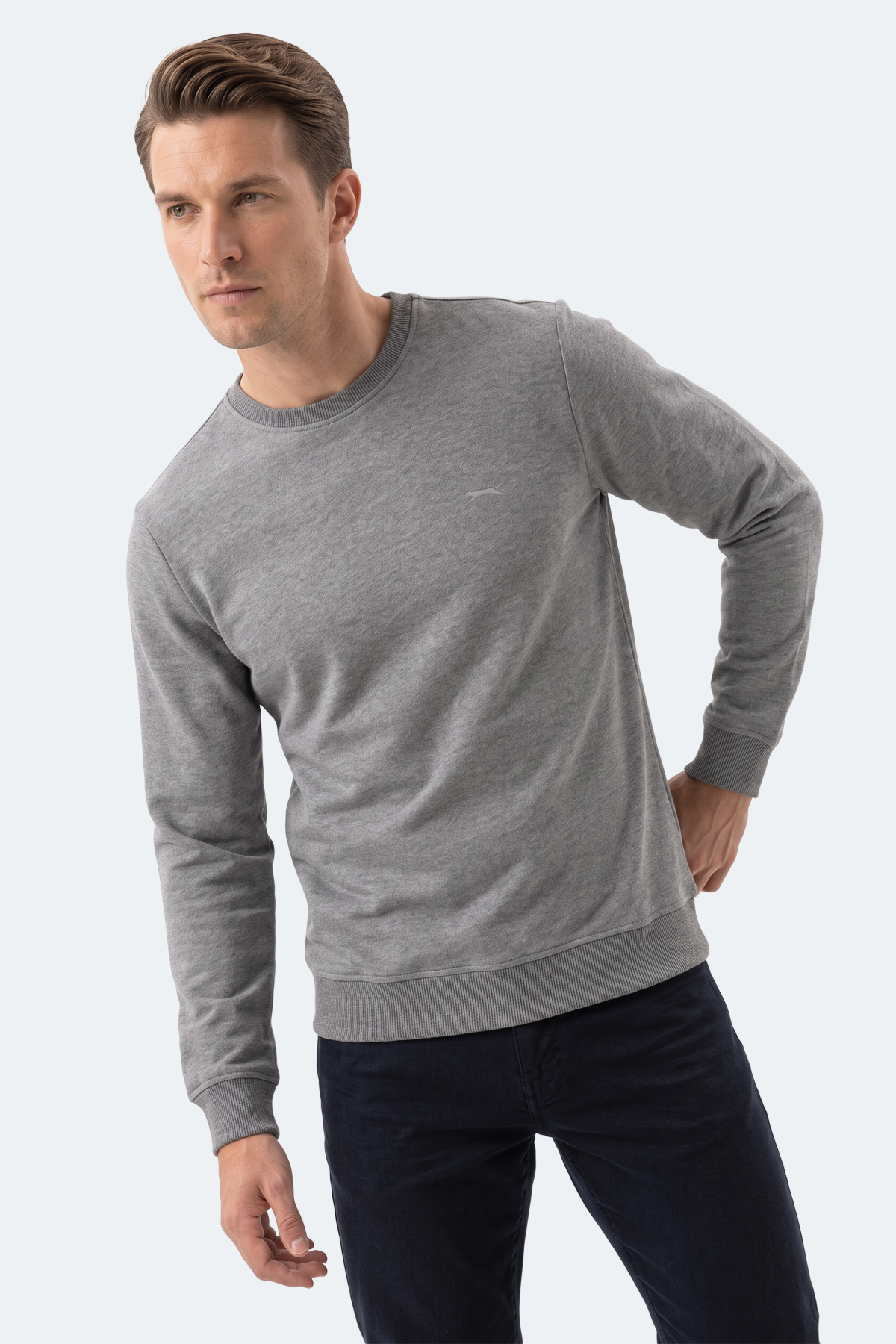 SLAZENGER MARLON I Erkek Koyu Gri Sweatshırt görsel 3