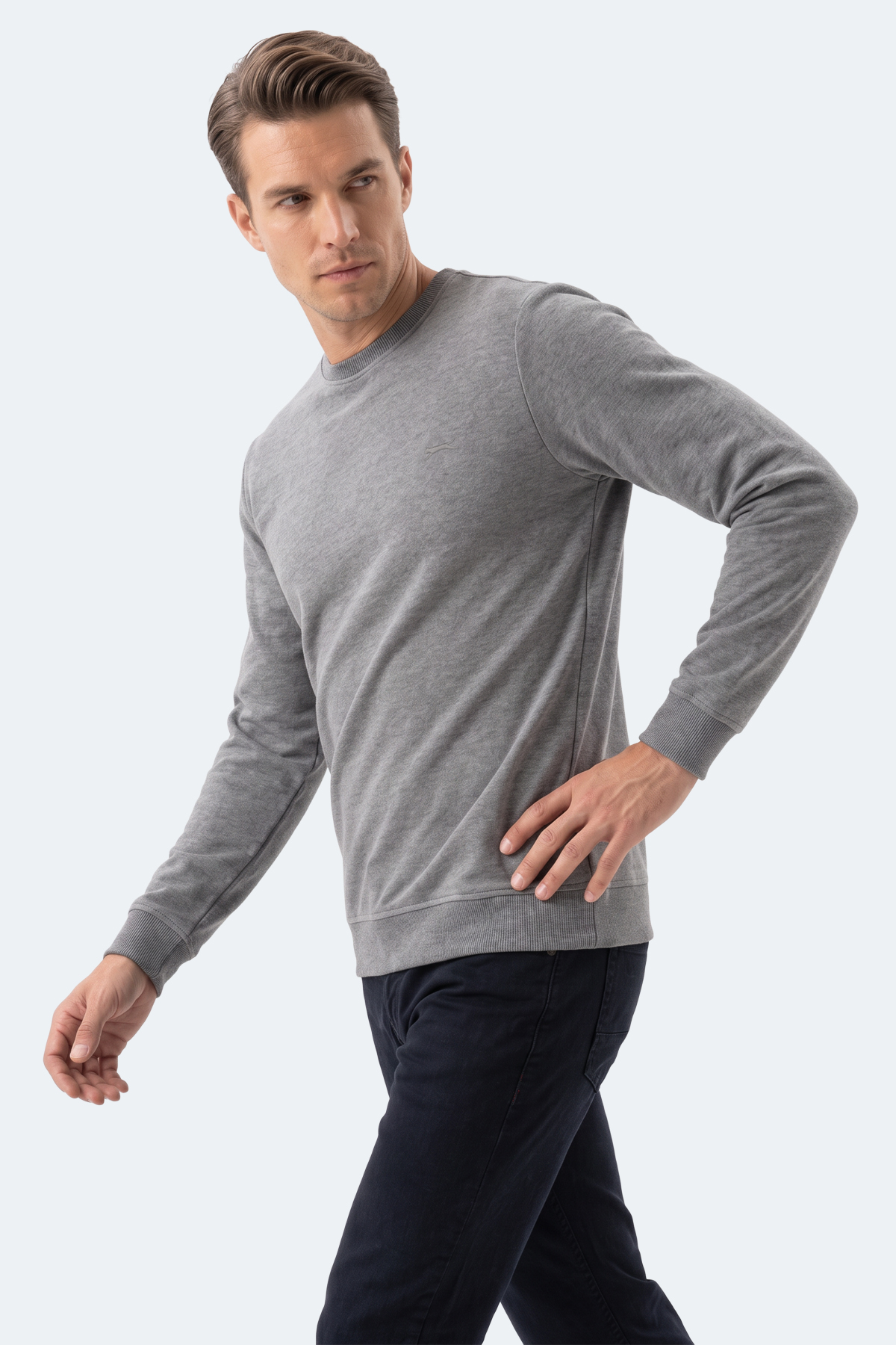 SLAZENGER MARLON I Erkek Koyu Gri Sweatshırt görsel 5