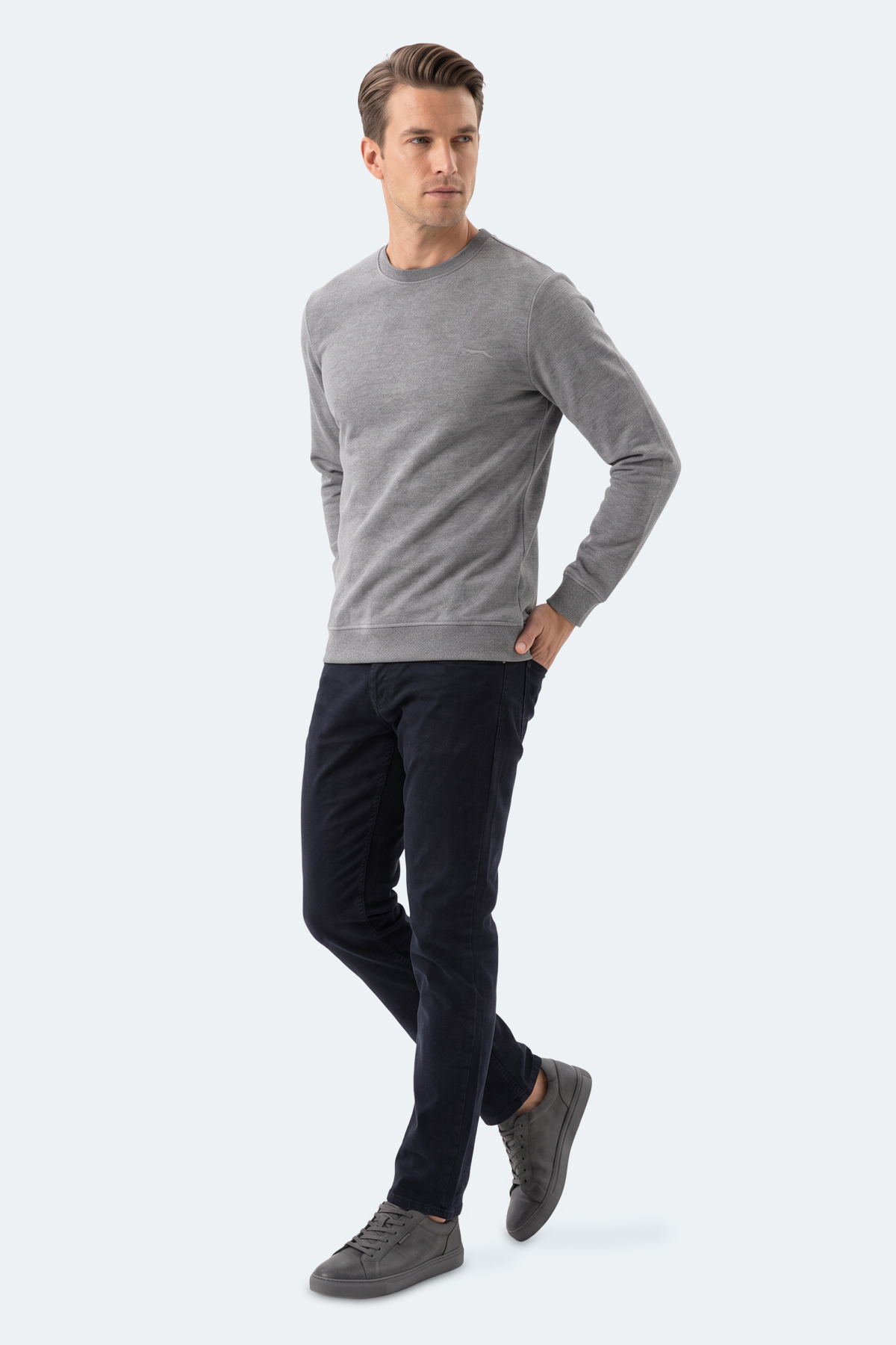 SLAZENGER MARLON I Erkek Koyu Gri Sweatshırt görsel 7