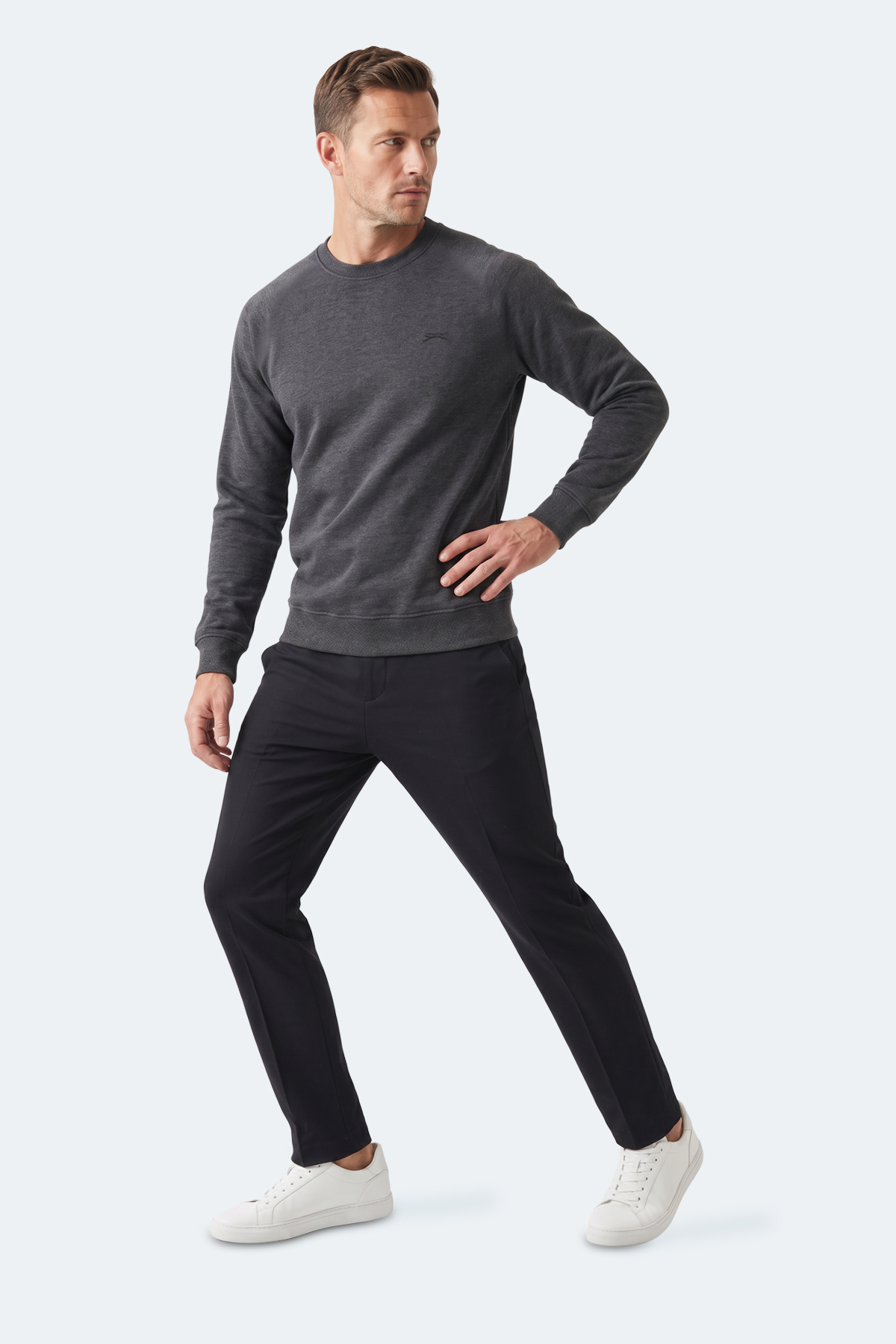 SLAZENGER MARLON I Erkek Antrasit Sweatshırt görsel 6