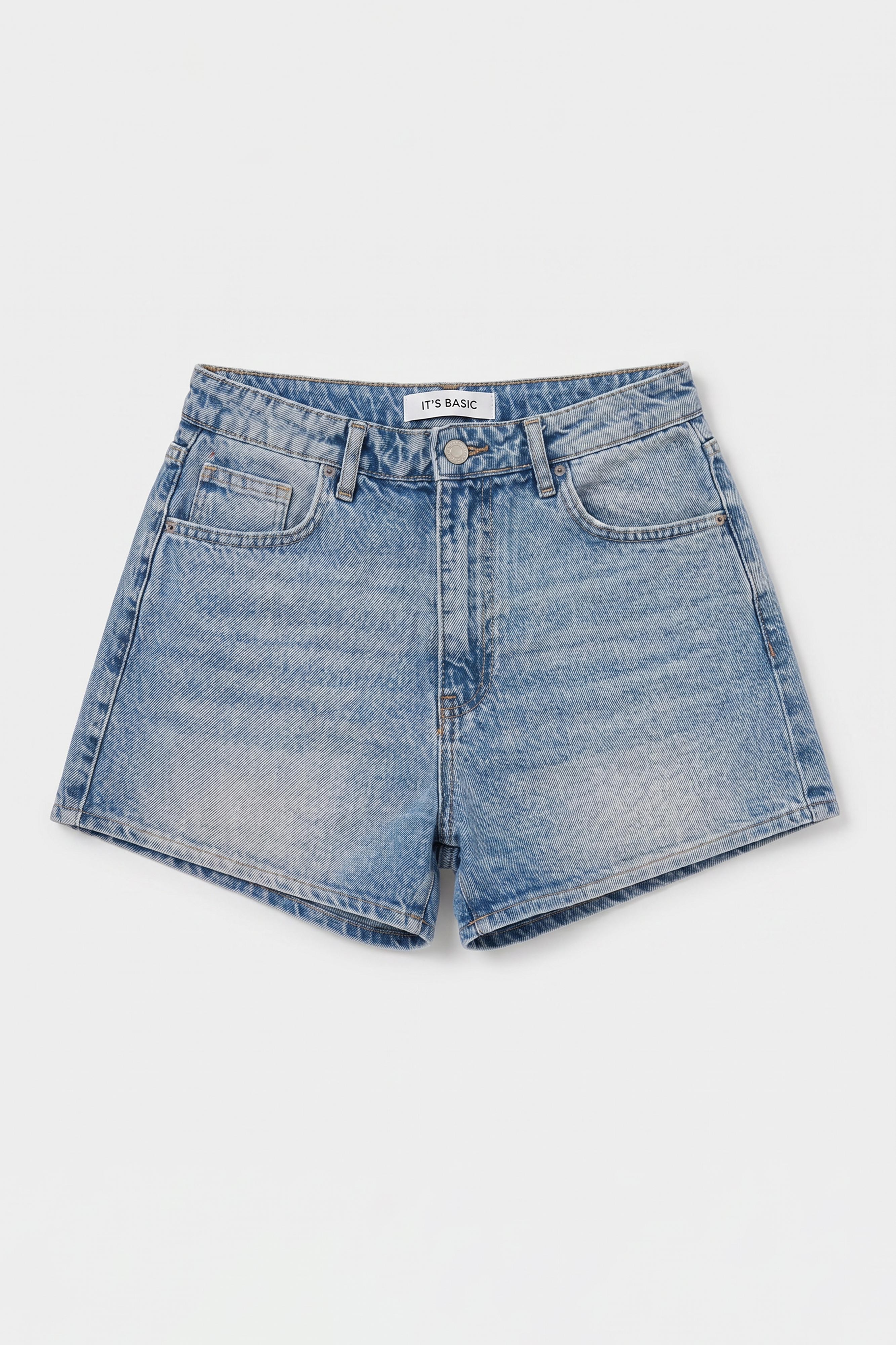 It's Basic Kadın Mavi 4s6-32 Mom Mini Fit Denim Şort