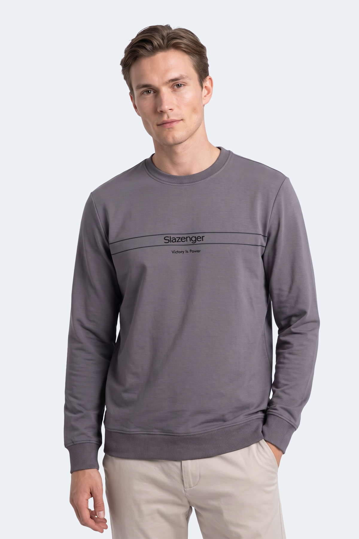 SLAZENGER GARRET Erkek Koyu Gri Sweatshırt