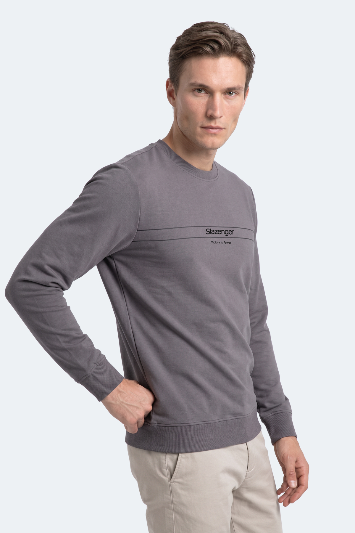 SLAZENGER GARRET Erkek Koyu Gri Sweatshırt görsel 3