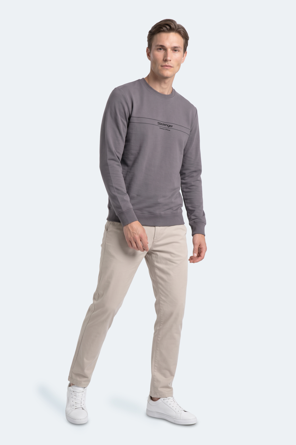SLAZENGER GARRET Erkek Koyu Gri Sweatshırt görsel 5