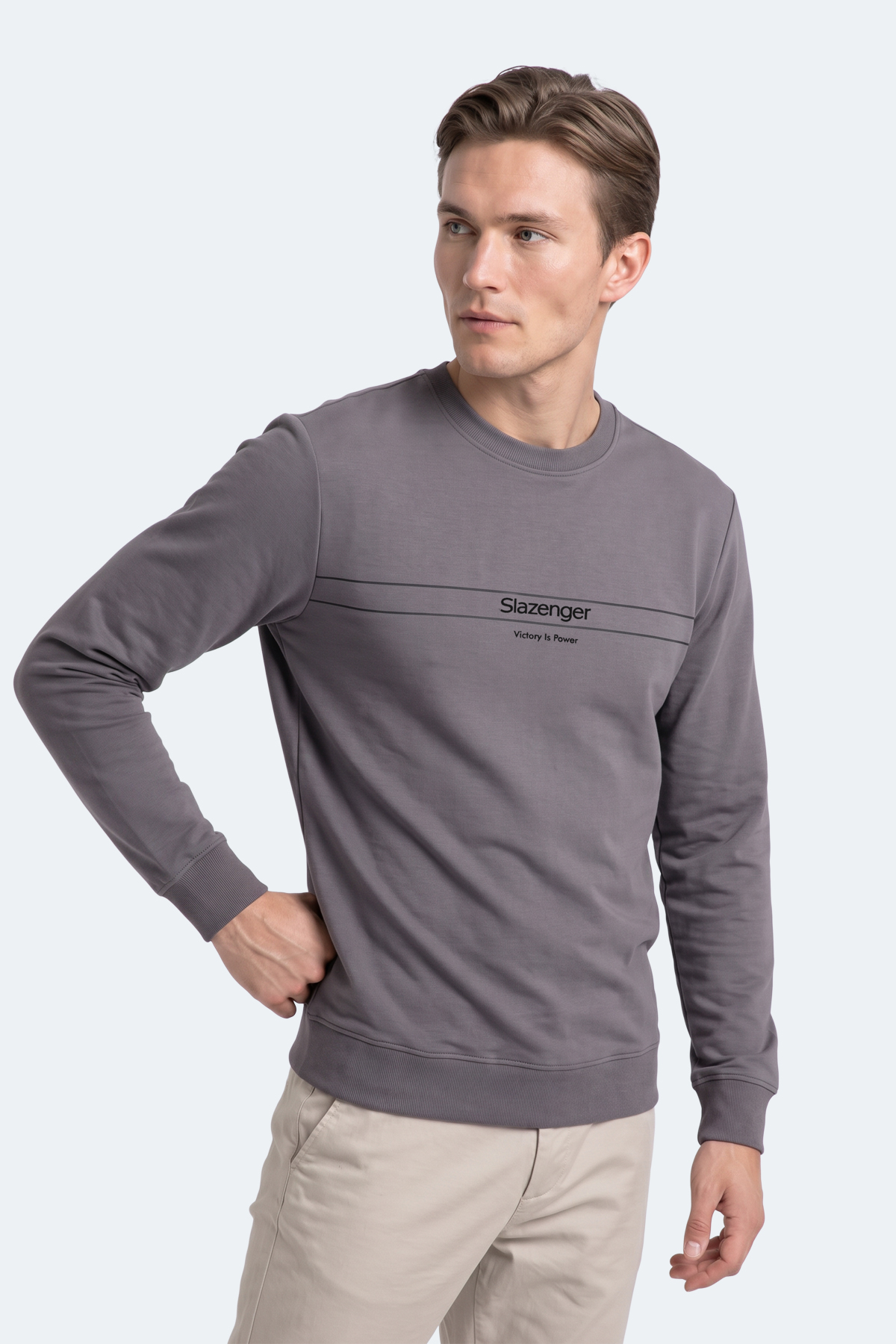SLAZENGER GARRET Erkek Koyu Gri Sweatshırt görsel 6