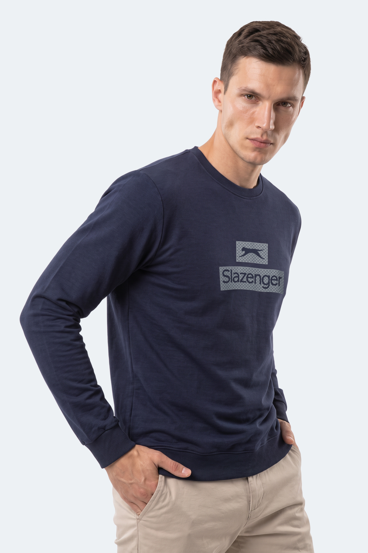 SLAZENGER GARVAN Erkek Lacivert Sweatshırt görsel 8