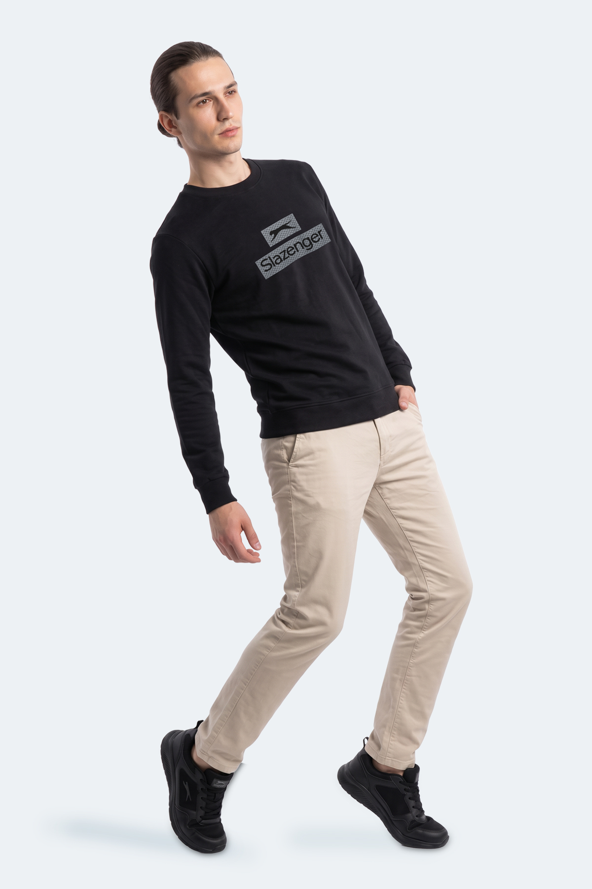 SLAZENGER GARVAN Erkek Siyah Sweatshırt görsel 7