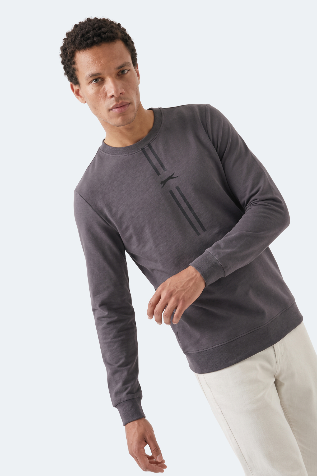 SLAZENGER GABINO I Erkek Koyu Gri Sweatshırt görsel 6