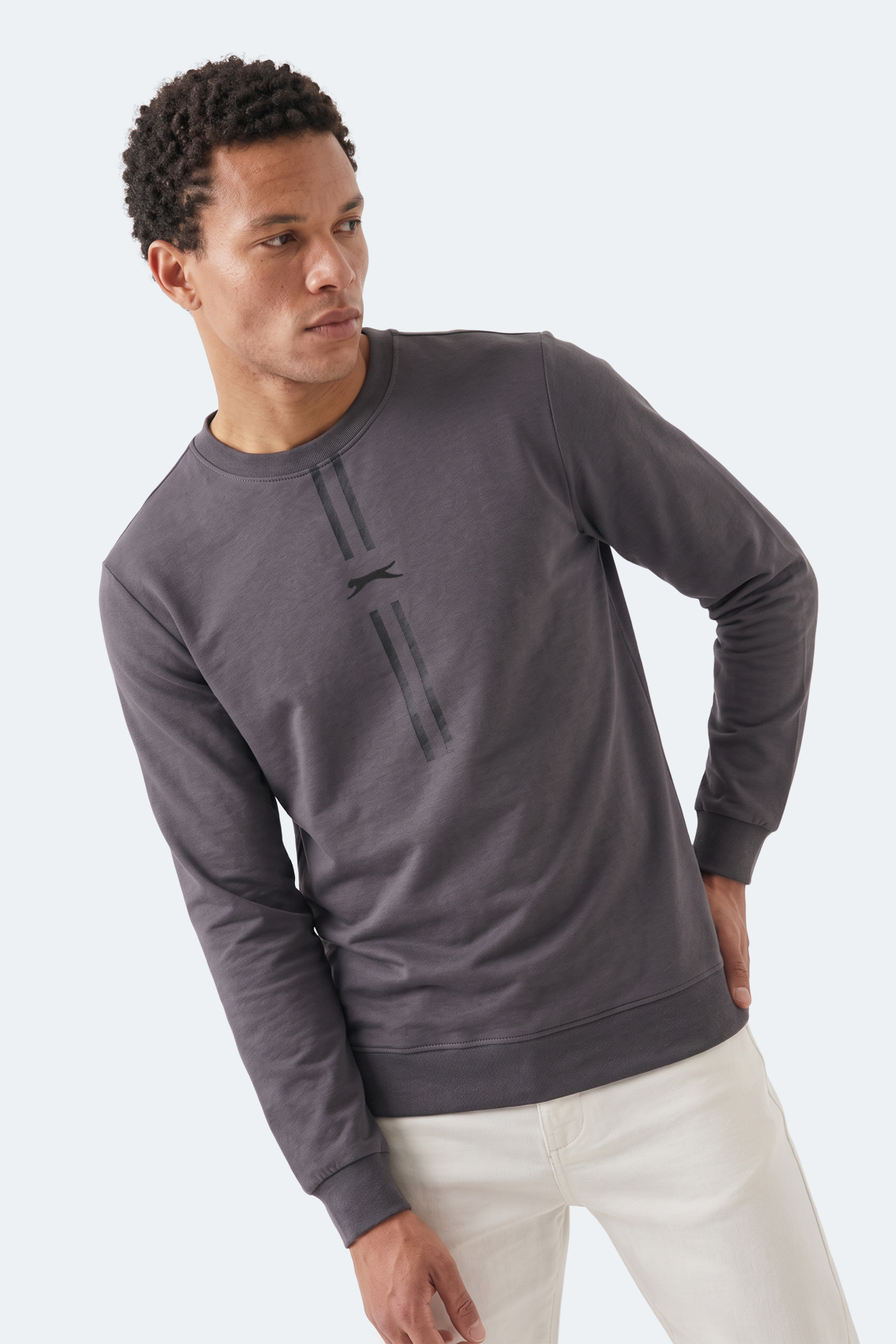 SLAZENGER GABINO I Erkek Koyu Gri Sweatshırt görsel 8