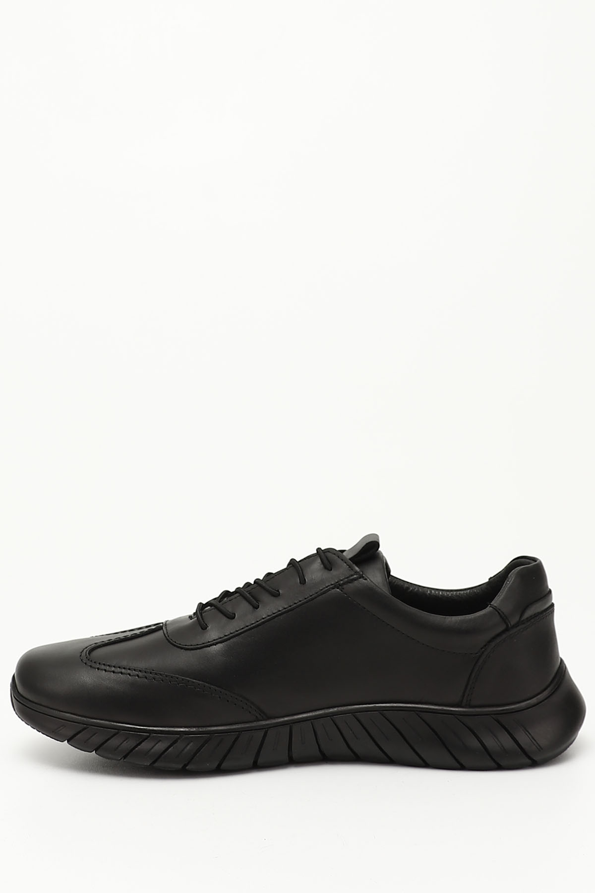 GÖNDERİ(R) ZÜMRÜT-SİYAH Hakiki Deri Yuvarlak Burun Günlük Bağcıklı Erkek Sneaker 42600 görsel 3