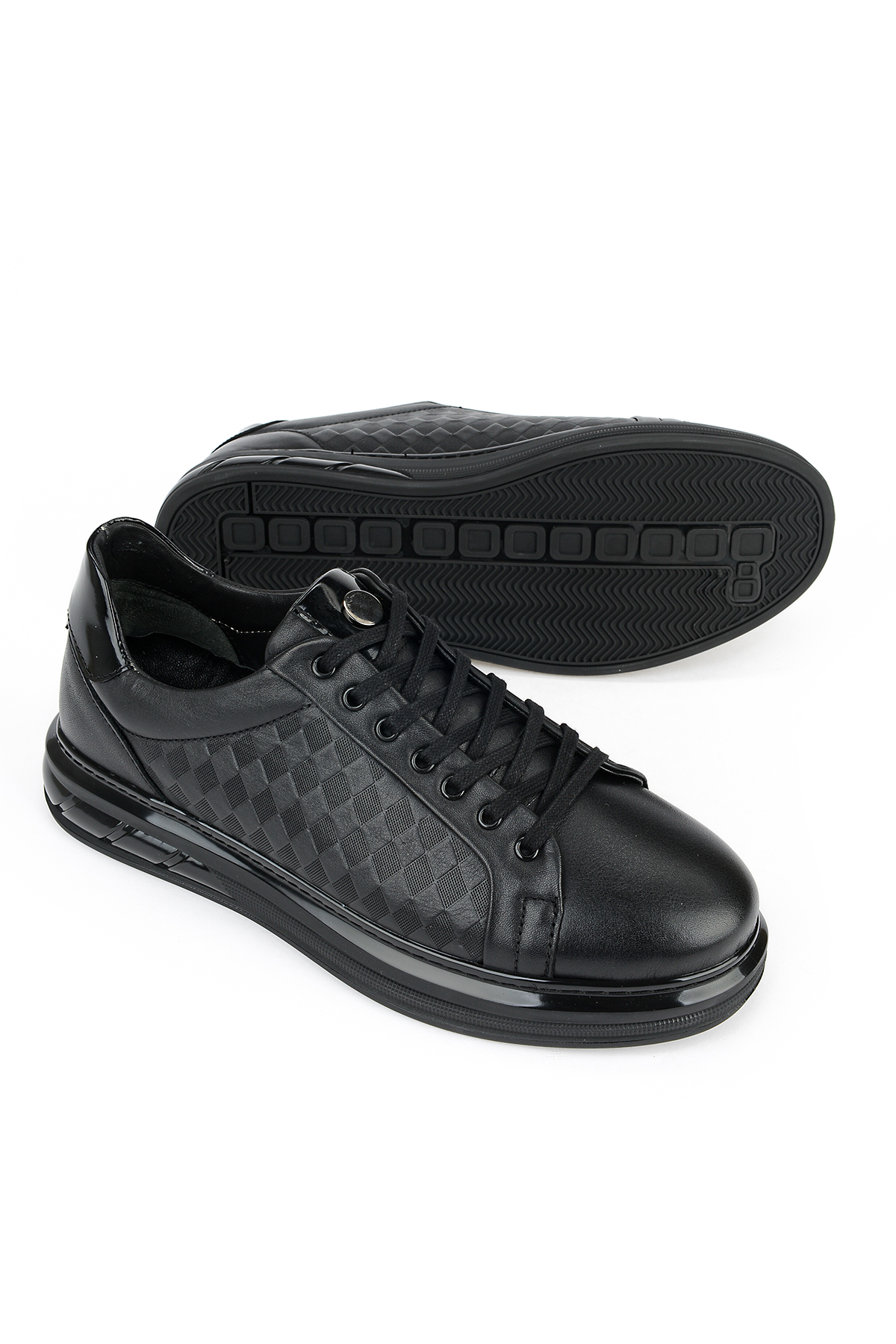 Ziya Ayakkabı Erkek Hakiki Deri Sneaker 1611057Z1011 Siyah görsel 4